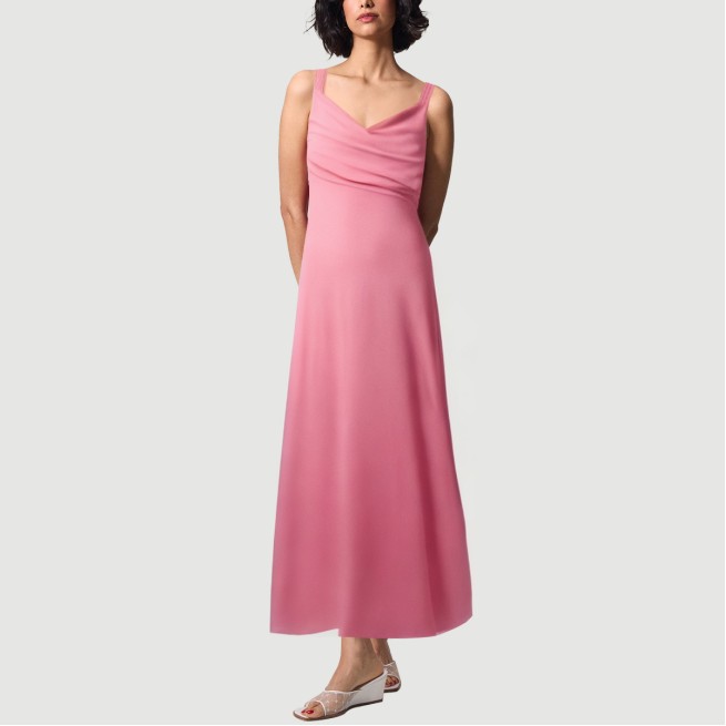 Pink Thin Strap Zipper Back Maxi Dress - Image 6