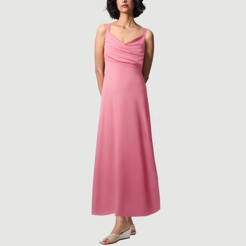 Pink Thin Strap Zipper Back Maxi Dress - Image 5