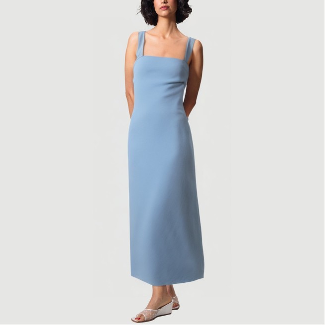 Blue collarless spaghetti strap maxi dress - Image 6