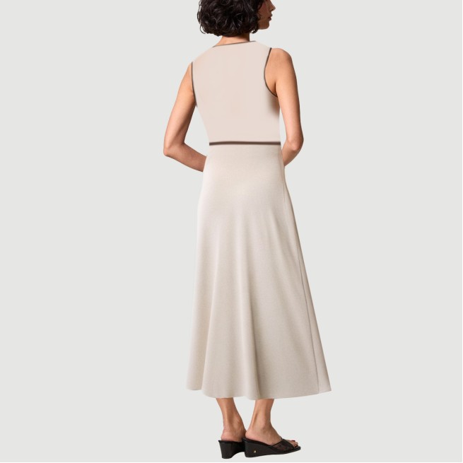 Elegant plaid V-neck sleeveless maxi dress - Image 4