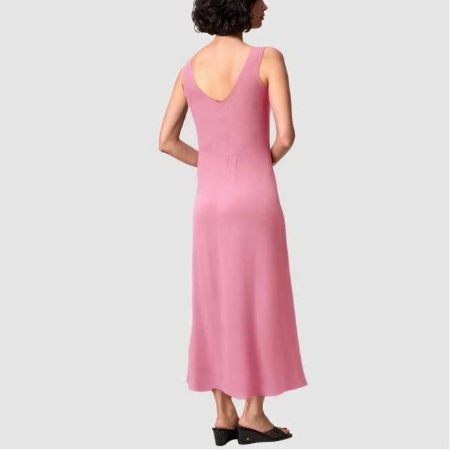 Pink Thin Strap Zipper Back Maxi Dress - Image 4