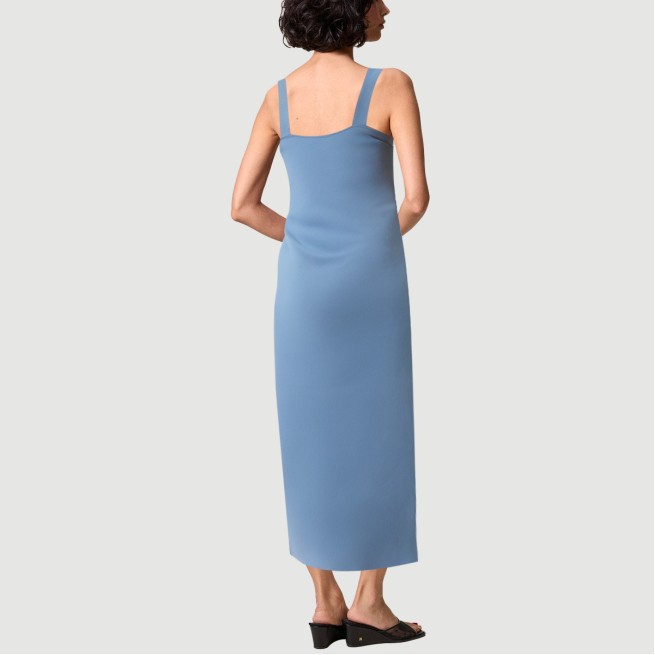 Blue collarless spaghetti strap maxi dress - Image 4