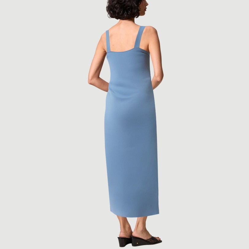 Blue collarless spaghetti strap maxi dress - Image 3