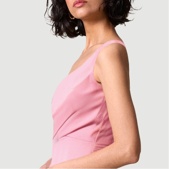 Pink Thin Strap Zipper Back Maxi Dress - Image 8