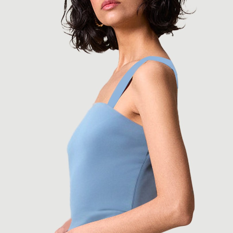 Blue collarless spaghetti strap maxi dress - Image 7