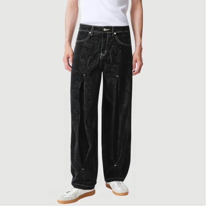 Vintage Loose Fit Wide Leg Trousers - Image 2