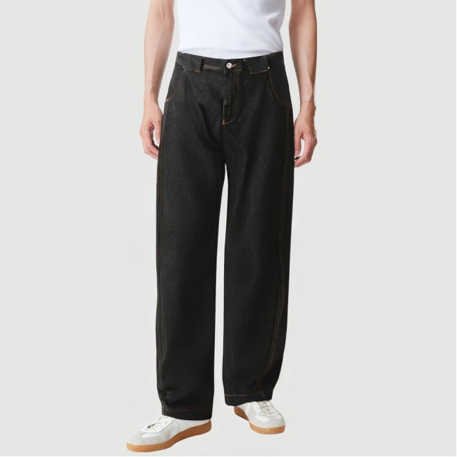 Spliced Machete Denim Wide-Leg Pants - Image 2