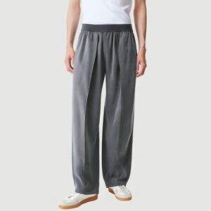 Ice silk polyester high drape trousers