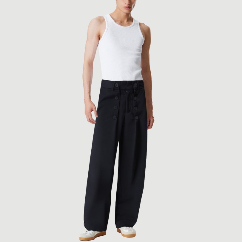 Washed straight wide-leg casual trousers - Image 5
