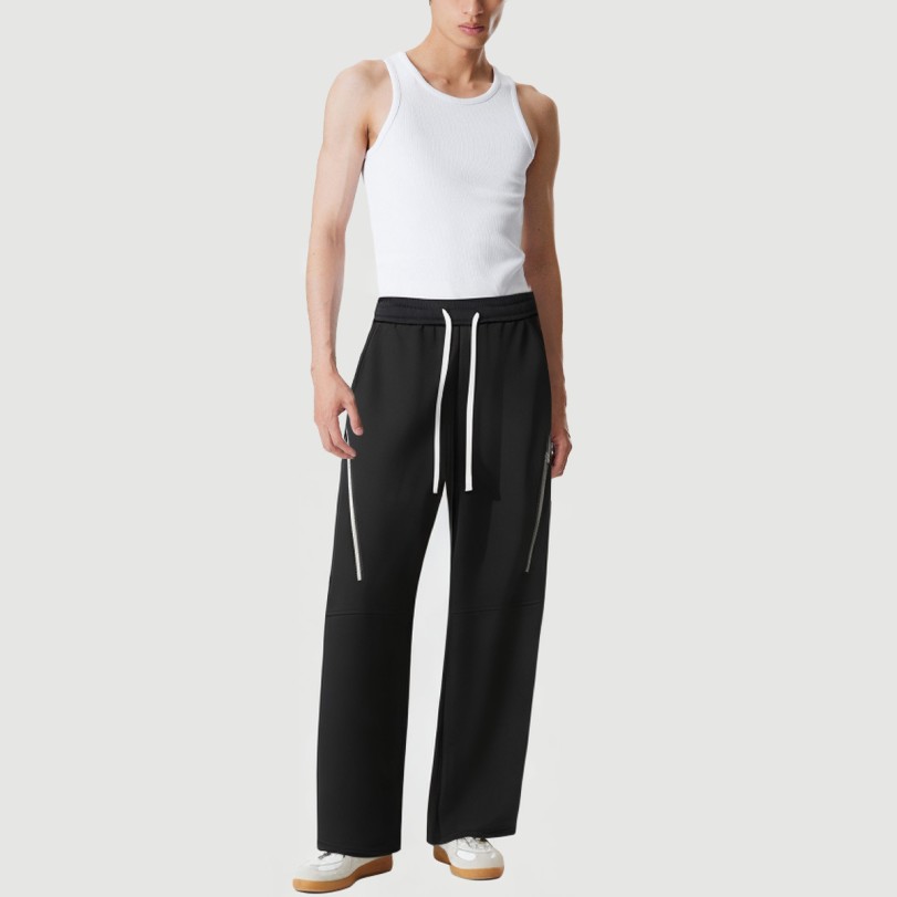 Straight-leg drawstring zipper fashion sports pants - Image 5