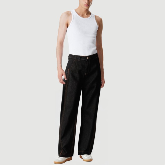 Spliced Machete Denim Wide-Leg Pants - Image 6