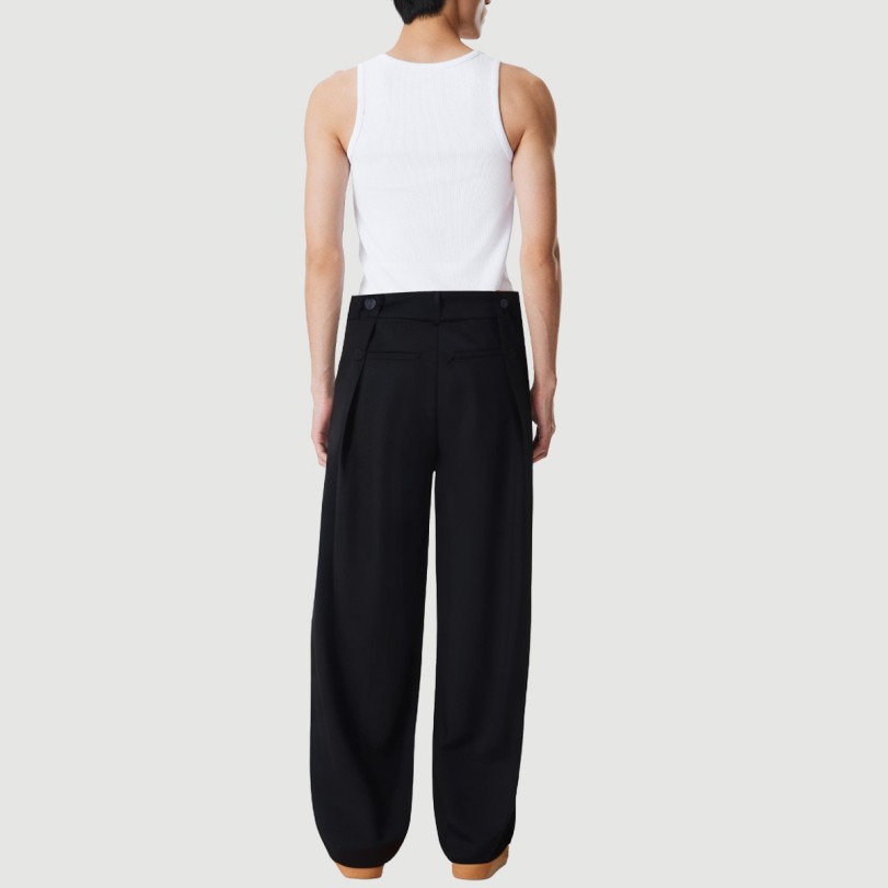 Washed straight wide-leg casual trousers - Image 3