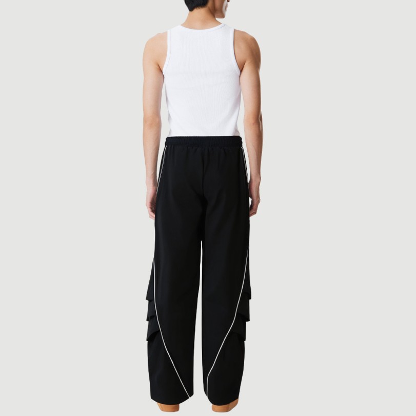 Ribbon-embellished casual pleated draped pants - Image 3
