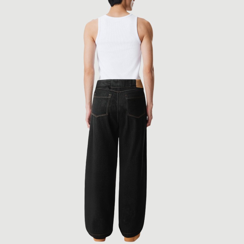 Spliced Machete Denim Wide-Leg Pants - Image 3
