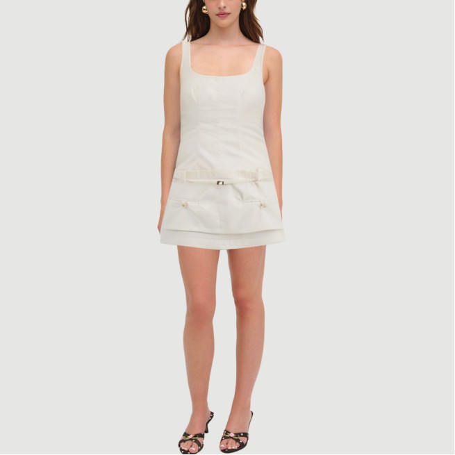 Beige thin strap belt skirt - Image 2