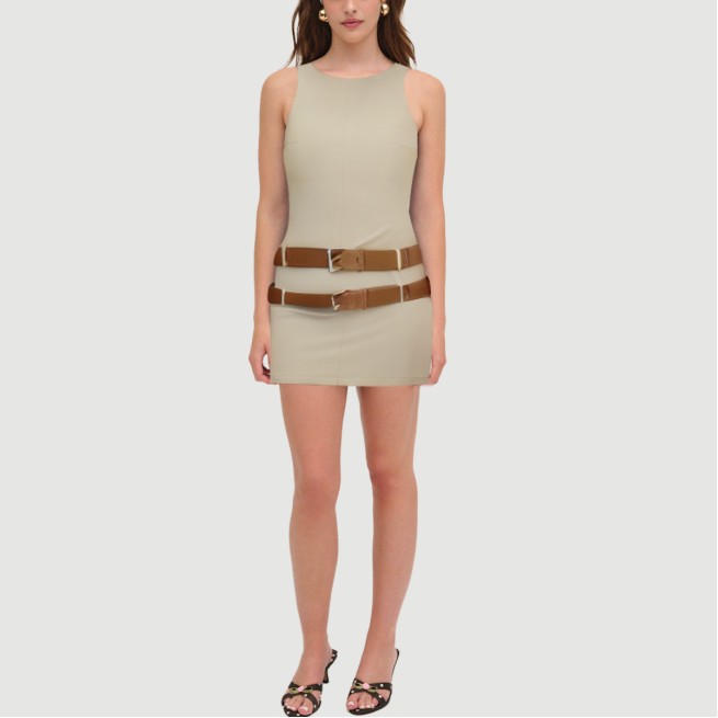 Khaki Sailor Crew Neck Dress - Image 2