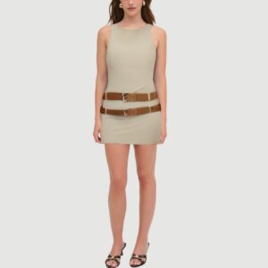 Khaki Sailor Crew Neck Dress
