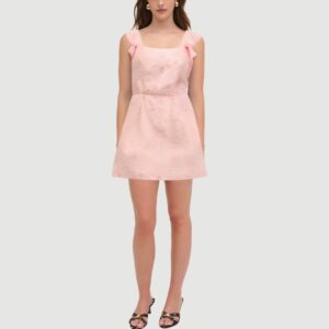 Pink printed spaghetti strap dress