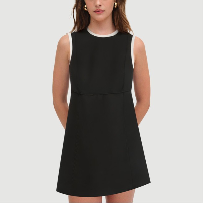 Black Sailor Crew Neck Sleeveless Dress - Image 6