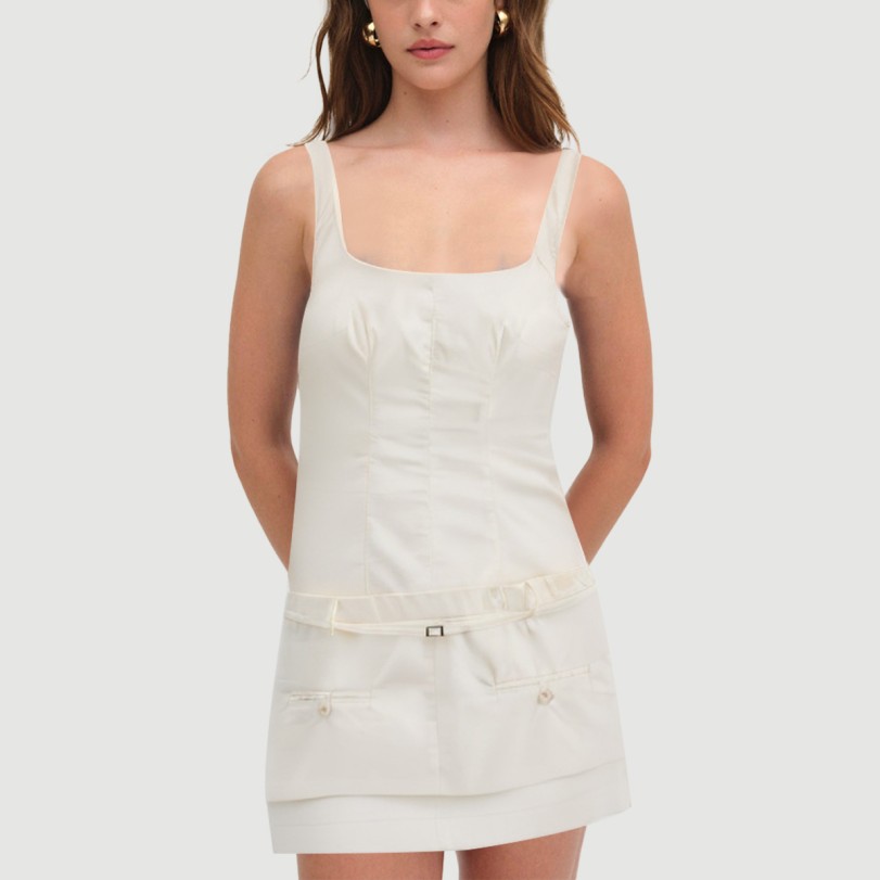 Beige thin strap belt skirt - Image 5