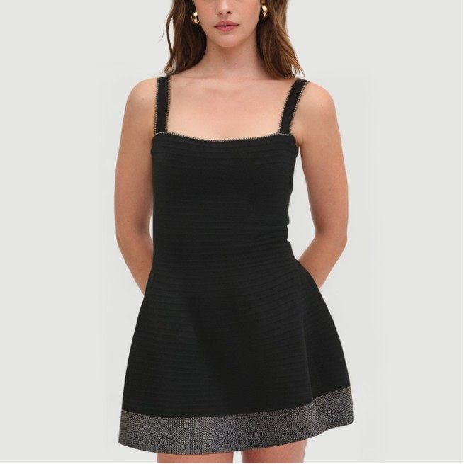 Sexy hot diamond embellished thin strap dress - Image 6