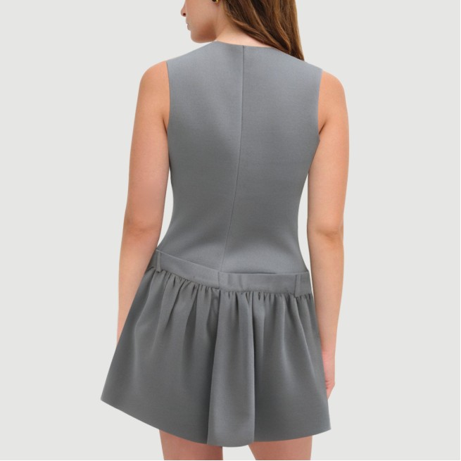 Grey Sailor Crew Neck Sleeveless Mini Dress - Image 4