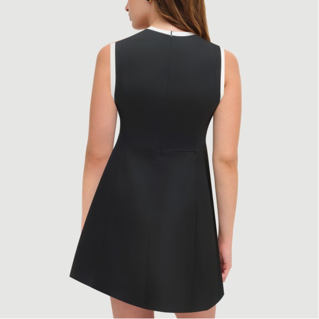 Black Sailor Crew Neck Sleeveless Dress - Image 4