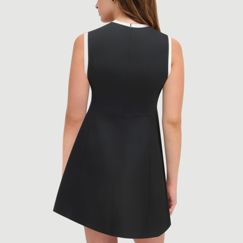 Black Sailor Crew Neck Sleeveless Dress - Image 3