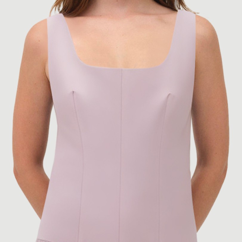 Retro square neck sleeveless pleated skirt - Image 7