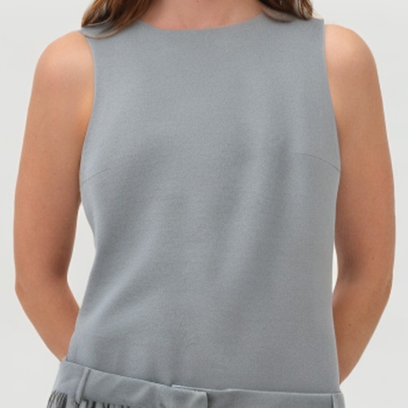 Grey Sailor Crew Neck Sleeveless Mini Dress - Image 7