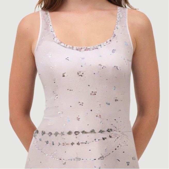 Elegant rhinestone embellished U-neck dress - Image 8